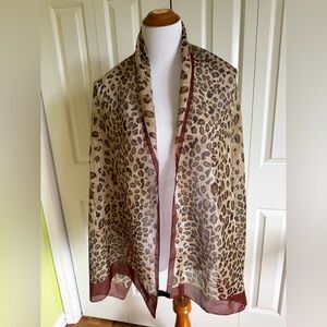 GIM RENOIR Beige/ Brown Leopard Print Scarf  ITALY Mint
